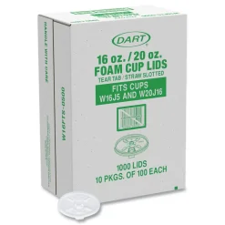 Dart W16FTS-0500 Plastic Lids for 16 oz/20 oz Foam Cups and Containers - Translucent (1000/Carton)