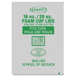 Dart W16FTS-0500 Plastic Lids for 16 oz/20 oz Foam Cups and Containers - Translucent (1000/Carton)