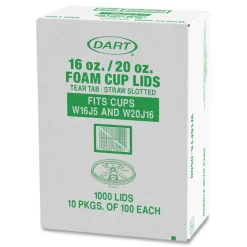 Dart W16FTS-0500 Plastic Lids for 16 oz/20 oz Foam Cups and Containers - Translucent (1000/Carton)