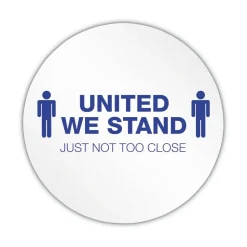 Deflecto 20 in. Diameter United We Stand Personal Spacing Discs - White/Blue (6/Pack)