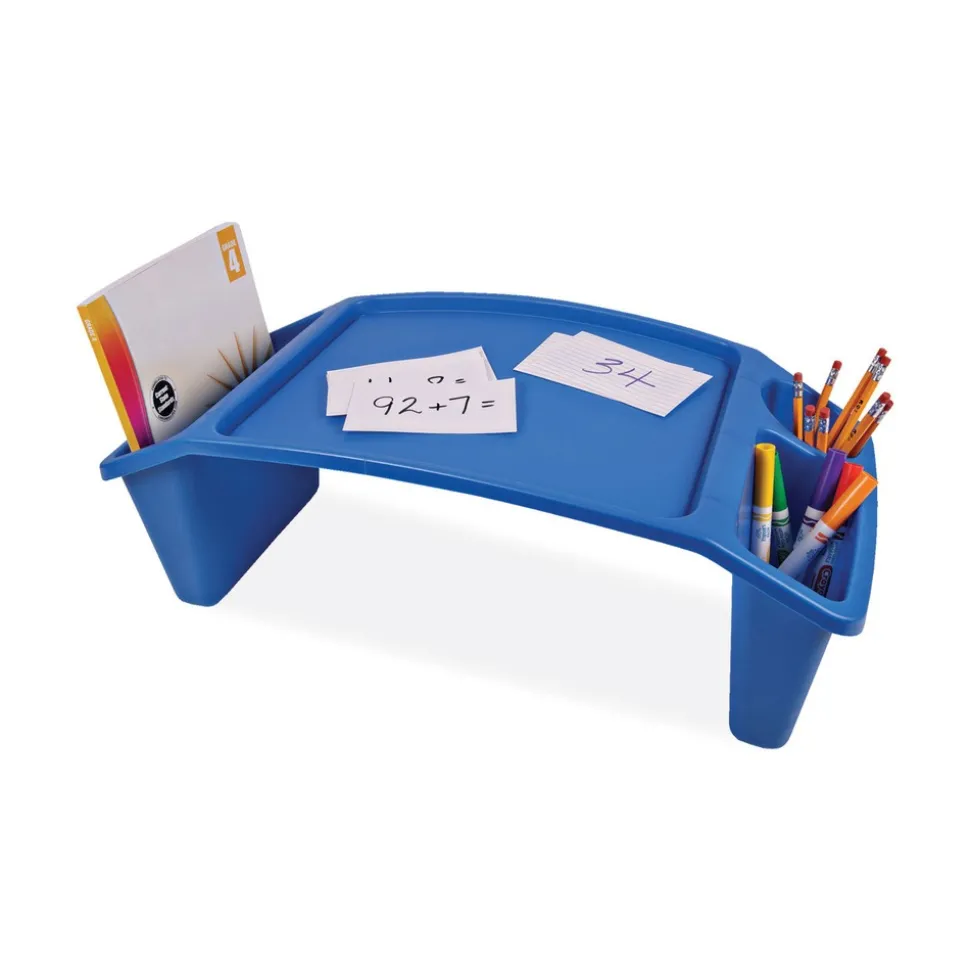 Deflecto 23.35 in. W x 12 in. D x 8.53 in. H Antimicrobial Lap Desk - Rectangular Blue
