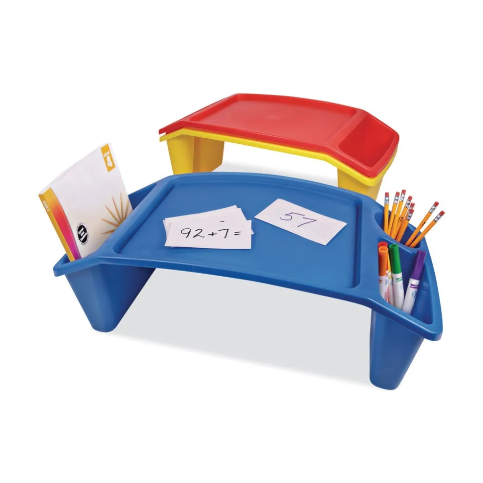 Deflecto 23.35 in. W x 12 in. D x 8.53 in. H Antimicrobial Lap Desk - Rectangular Blue