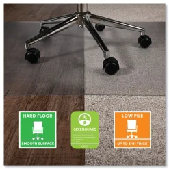 Deflecto 48 in. x 36 in. SuperGrip Rectangular Chair Mat - Clear