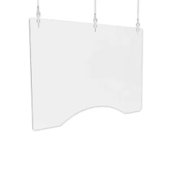 Deflecto 35.75 in. x 24 in. Acrylic Hanging Barrier - Clear (2/Carton)