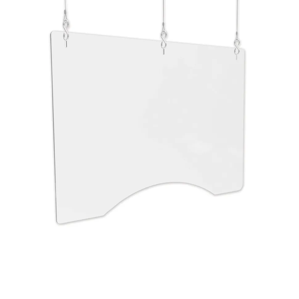 Deflecto 35.75 in. x 24 in. Acrylic Hanging Barrier - Clear (2/Carton)