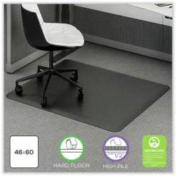 Deflecto 60 in. x 46 in. Ergonomic Sit Stand Mat - Black