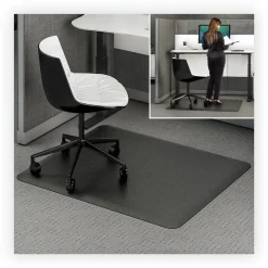 Deflecto 60 in. x 46 in. Ergonomic Sit Stand Mat - Black