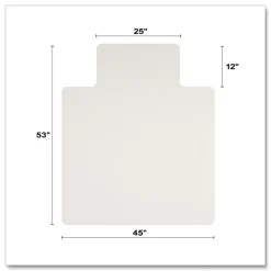 Deflecto 45 in. x 53 in. Oceanmat Hard Floor Lipped Chair Mat - Clear