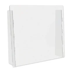 Deflecto 27 in. x 6 in. x 23.75 in. Acrylic Counter Top Barrier with Full Shield - Clear (2/Carton)