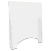 Deflecto 31.75 in. x 6 in. x 36 in. Polycarbonate Counter Top Barrier with Pass Thru - Clear (2/Carton)