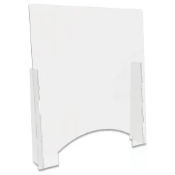 Deflecto 31.75 in. x 6 in. x 36 in. Polycarbonate Counter Top Barrier with Pass Thru - Clear (2/Carton)