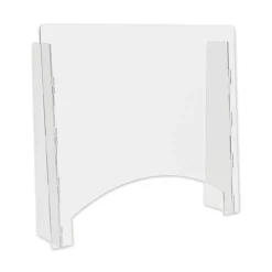 Deflecto 27 in. x 6 in. x 23.75 in. Acrylic Counter Top Barrier with Pass Thru - Clear (2/Carton)