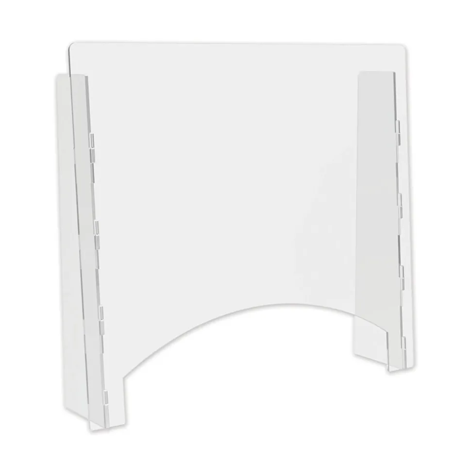 Deflecto 27 in. x 6 in. x 23.75 in. Acrylic Counter Top Barrier with Pass Thru - Clear (2/Carton)