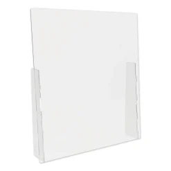 Deflecto 31.75 in. x 6 in. x 36 in. Acrylic Counter Top Barrier with Full Shield - Clear (2/Carton)