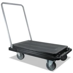 Deflecto 300 lb Capacity 21 x 32.5 x 37.5 Heavy-Duty Platform Cart - Black