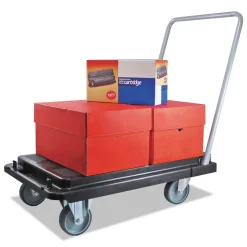 Deflecto 300 lb Capacity 21 x 32.5 x 37.5 Heavy-Duty Platform Cart - Black