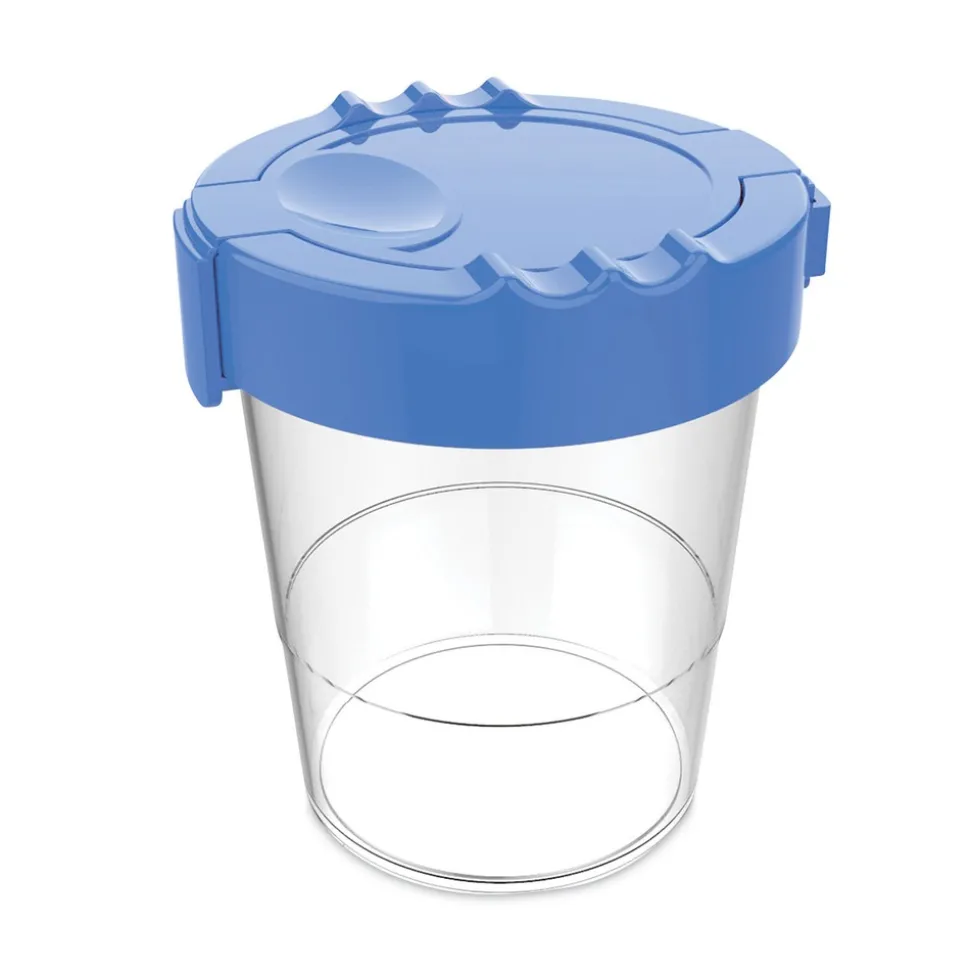 Deflecto 3.46 w x 3.93 h Antimicrobial No Spill Paint Cup - Blue