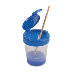 Deflecto 3.46 w x 3.93 h Antimicrobial No Spill Paint Cup - Blue