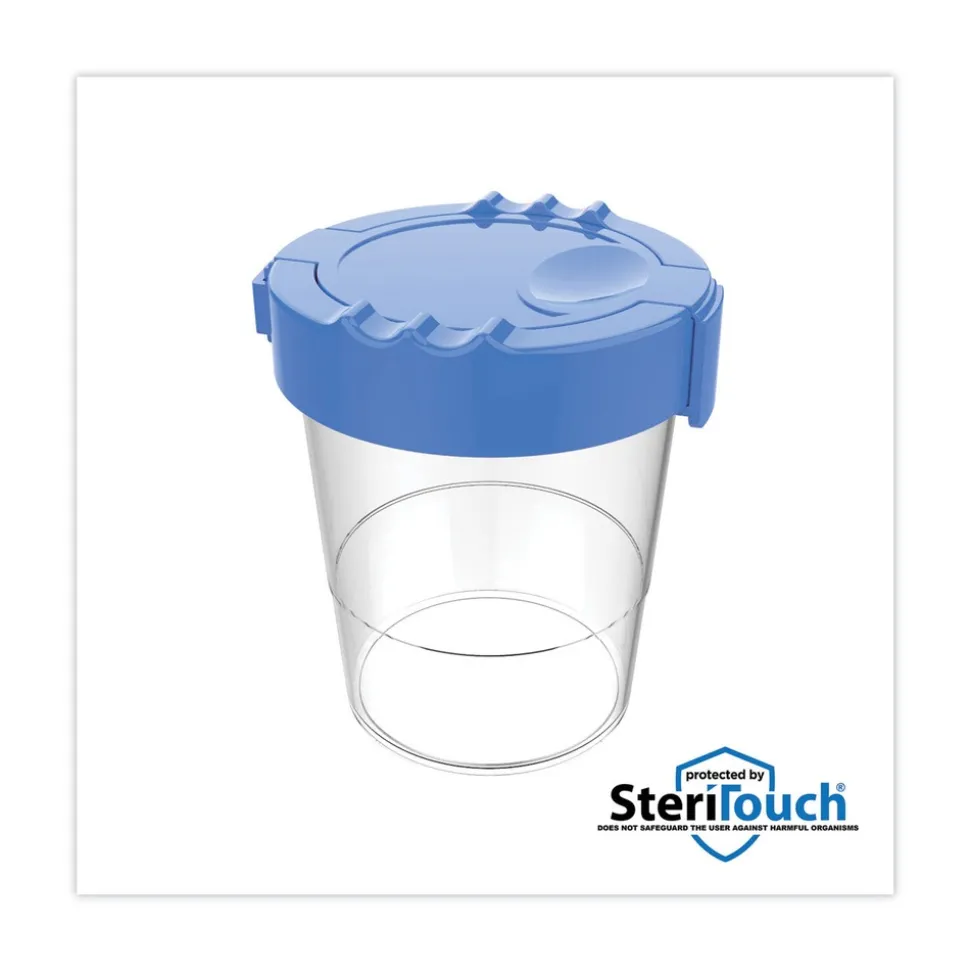 Deflecto 3.46 w x 3.93 h Antimicrobial No Spill Paint Cup - Blue
