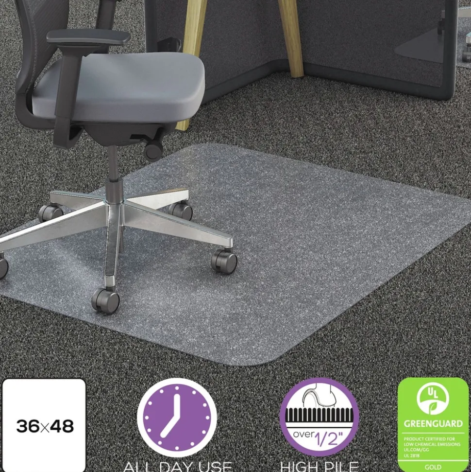 Deflecto 36 x 48 All Day Use Rectangular Chair Mat - Clear