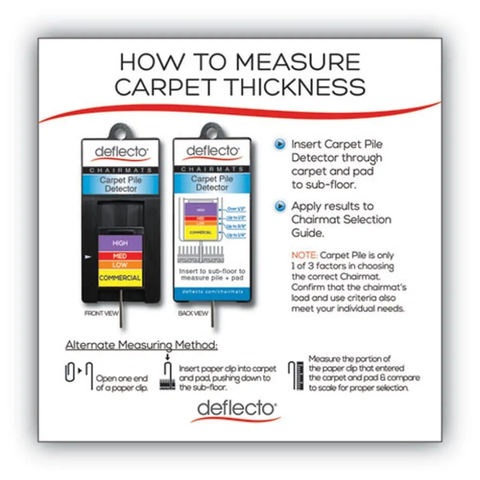 Deflecto 36 x 48 SuperMat Frequent Use Lipped Roll Chair Mat for Med Pile Carpet - Clear