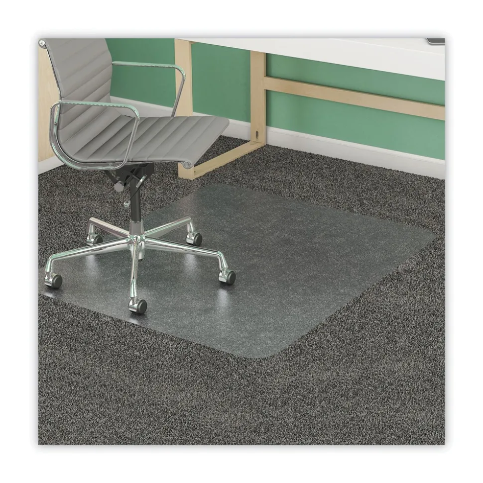 Deflecto 36 x 48 SuperMat Frequent Use Rectangular Chair Mat for Medium Pile Carpet - Clear