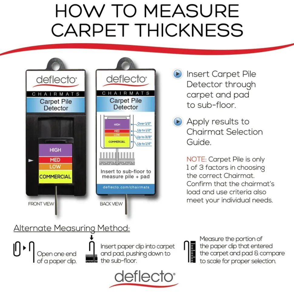 Deflecto EconoMat 36 in. x 48 in. Occasional Use Lipped Chair Mat for Low Pile Carpet - Clear