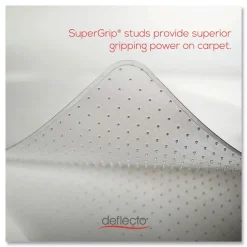 Deflecto Medium Pile Carpet Rectangular 60 in. x 46 in. Antimicrobial Chair Mat - Clear