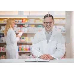 Deflecto PBCHA2424 23.75 in. x 23.75 in. Acrylic Hanging Barrier - Clear (2/Carton)