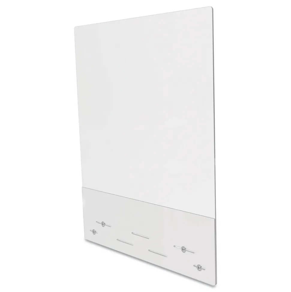 Deflecto PBCMA3138FB 31.5 in. x 38 in. Acrylic Mounting Safety Barrier with Full Shield and Brace - Clear (2/Carton)