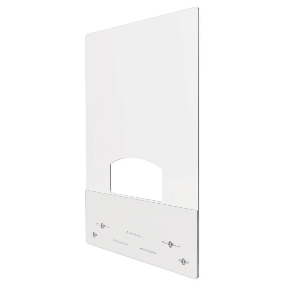 Deflecto PBCMA3138P 31.5 in. x 38 in. Acrylic Mounting Safety Barrier with Pass Thru - Clear (2/Carton)