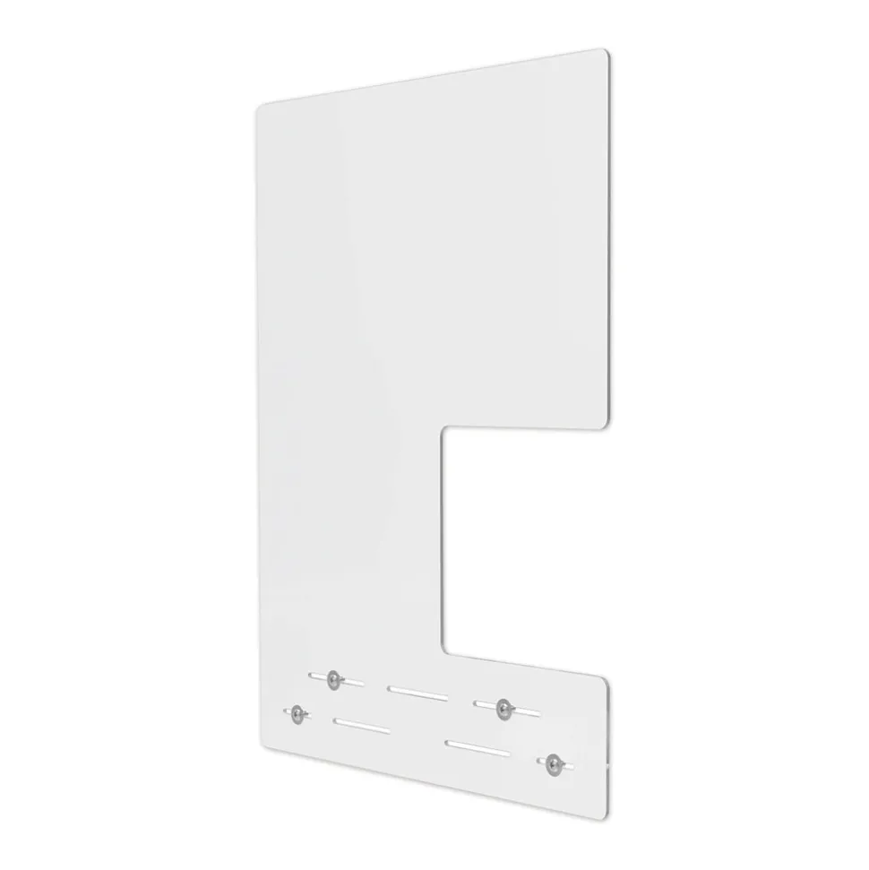 Deflecto PBCMA2331S 23.75 in. x 31.75 in. Acrylic Mounting Safety Barrier with Side Pass Thru - Clear (2/Carton)