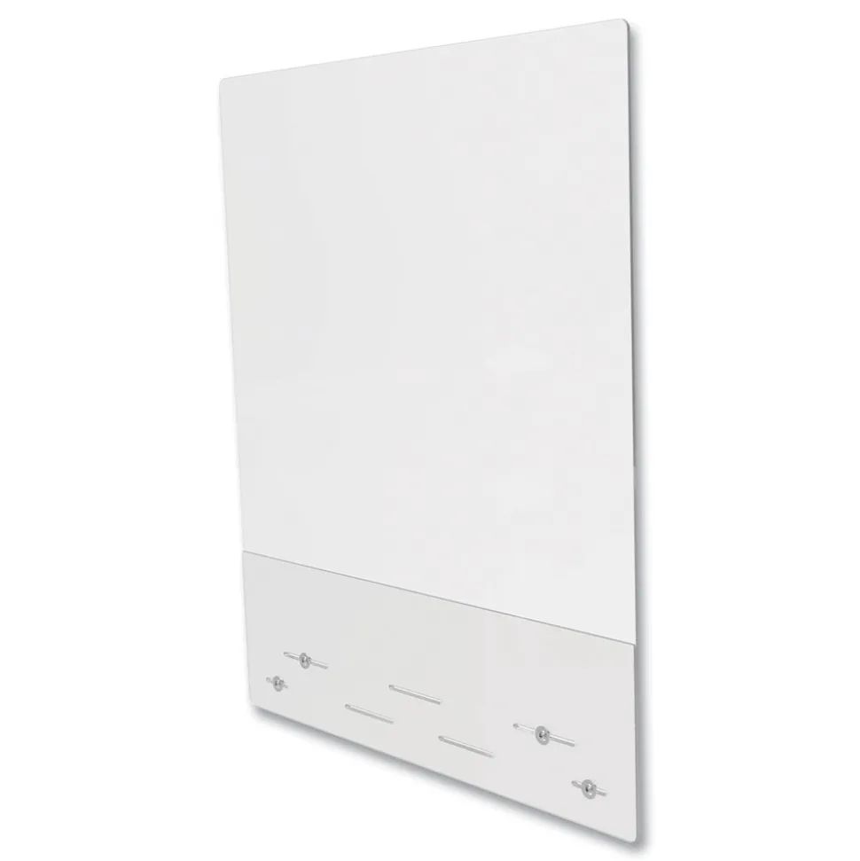 Deflecto PBCMPC3138FB 31.5 in. x 38 in. Polycarbonate Mounting Safety Barrier with Full Shield and Brace - Clear (2/Carton)