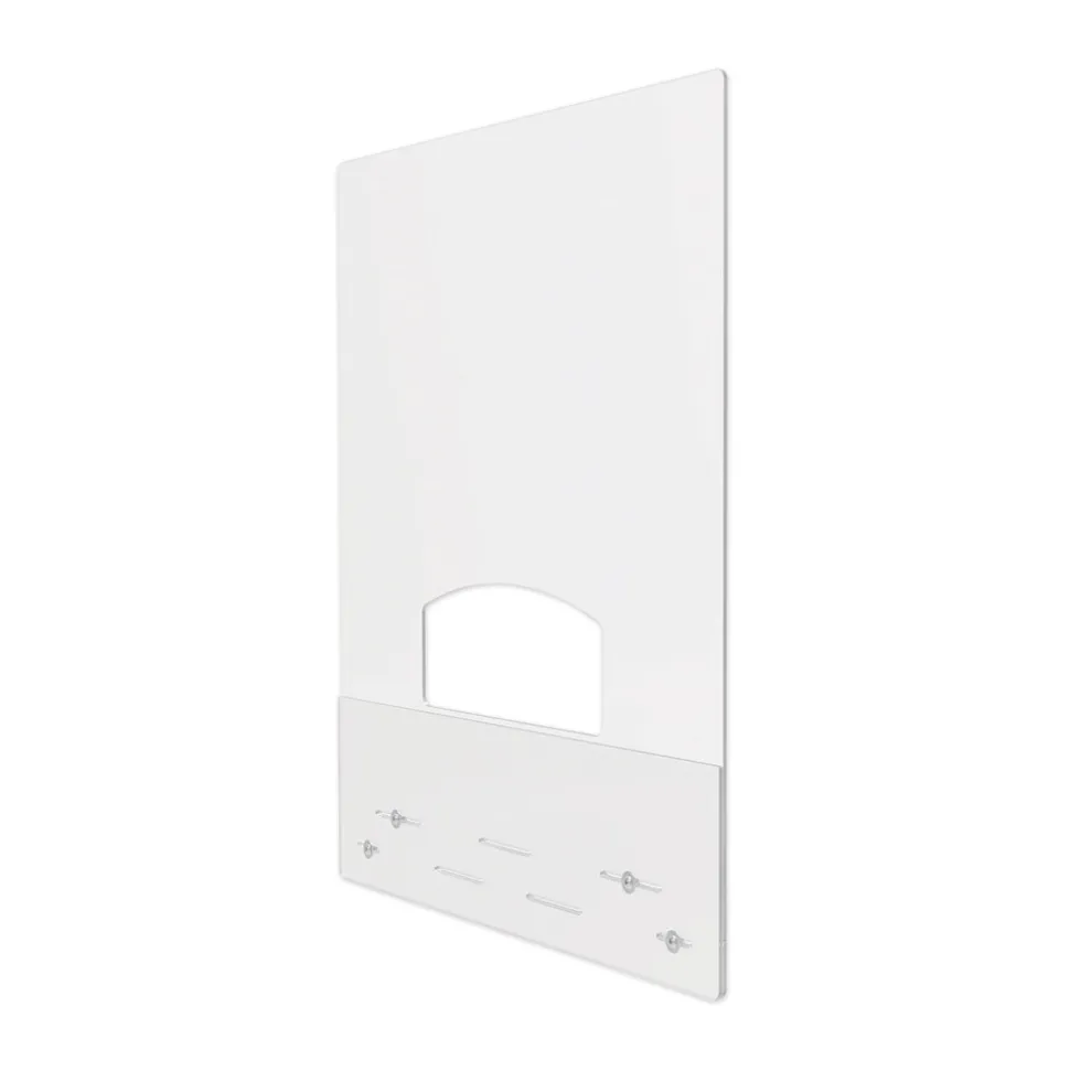 Deflecto PBCMPC3138P 31.5 in. x 38 in. Polycarbonate Mounting Safety Barrier with Pass Thru - Clear (2/Carton)