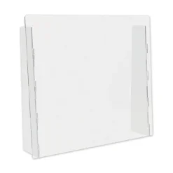 Deflecto PBCTPC2724F 27 in. x 6 in. x 23.75 in. Polycarbonate Counter Top Barrier with Full Shield - Clear (2/Carton)