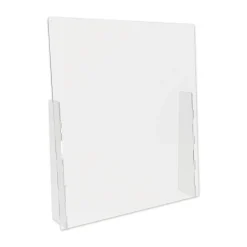 Deflecto PBCTPC3136F 31.75 in. x 6 in. x 36 in. Polycarbonate Counter Top Barrier with Full Shield - Clear (2/Carton)