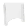 Deflecto PBCTPC2724P 27 in. x 6 in. x 23.75 in. Polycarbonate Counter Top Barrier with Pass Thru - Clear (2/Carton)