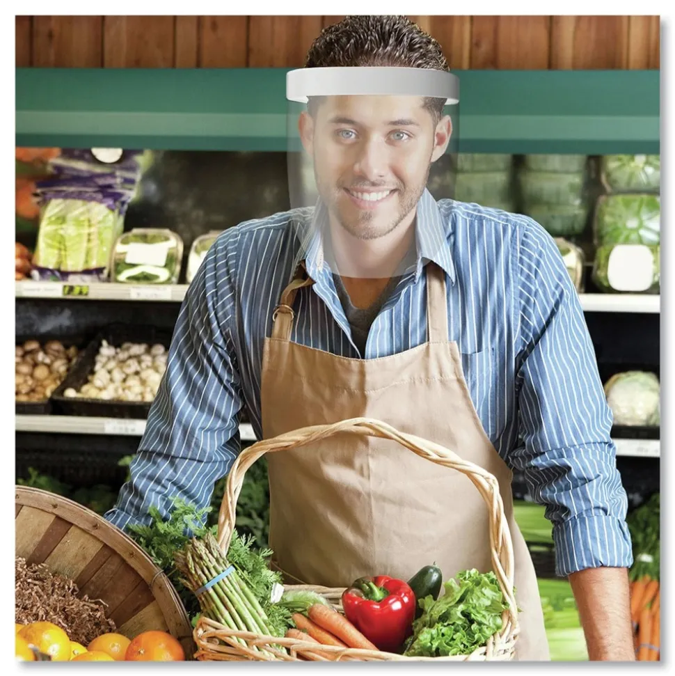 Deflecto PFMD100F 13 in. x 10 in. Disposable Face Shield - Clear (100/Carton)