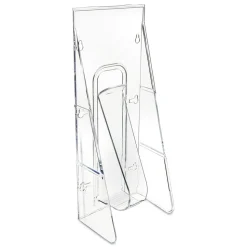 Deflecto Stand-Tall Wall-Mount 4.56 in. x 3.25 in. x 11.88 in. Leaflet Literature Rack - Clear