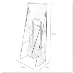 Deflecto Stand-Tall Wall-Mount 4.56 in. x 3.25 in. x 11.88 in. Leaflet Literature Rack - Clear