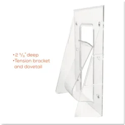 Deflecto Stand-Tall Wall-Mount 4.56 in. x 3.25 in. x 11.88 in. Leaflet Literature Rack - Clear