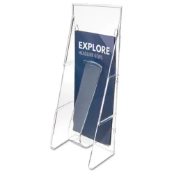 Deflecto Stand-Tall Wall-Mount 4.56 in. x 3.25 in. x 11.88 in. Leaflet Literature Rack - Clear