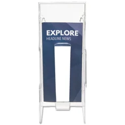 Deflecto Stand-Tall Wall-Mount 4.56 in. x 3.25 in. x 11.88 in. Leaflet Literature Rack - Clear