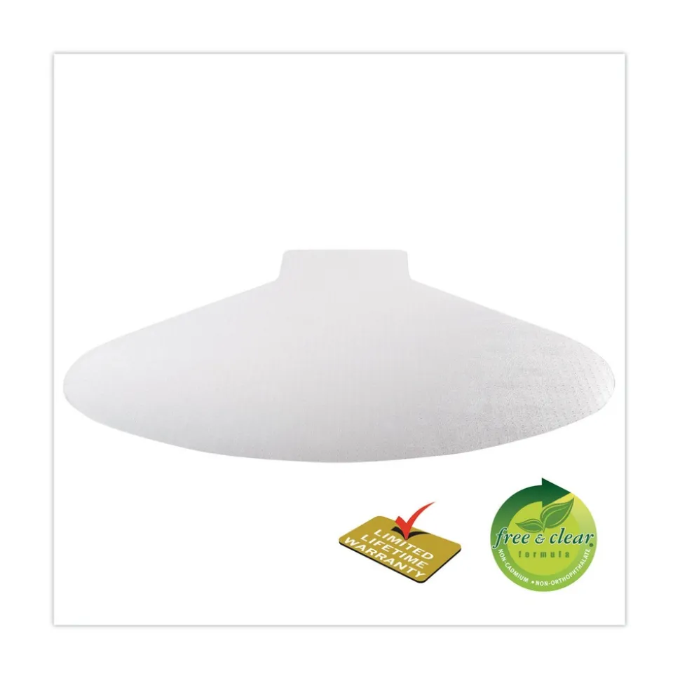 Deflecto SuperMat Frequent Use Medium Pile Carpet L-Shape 60 in. x 66 in. Chair Mat - Clear