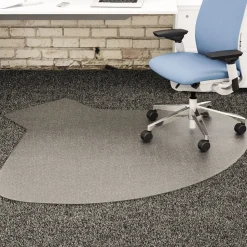 Deflecto SuperMat Medium Pile Carpet Frequent Use 60 in. x 66 in. Workstation Chair Mat - Clear
