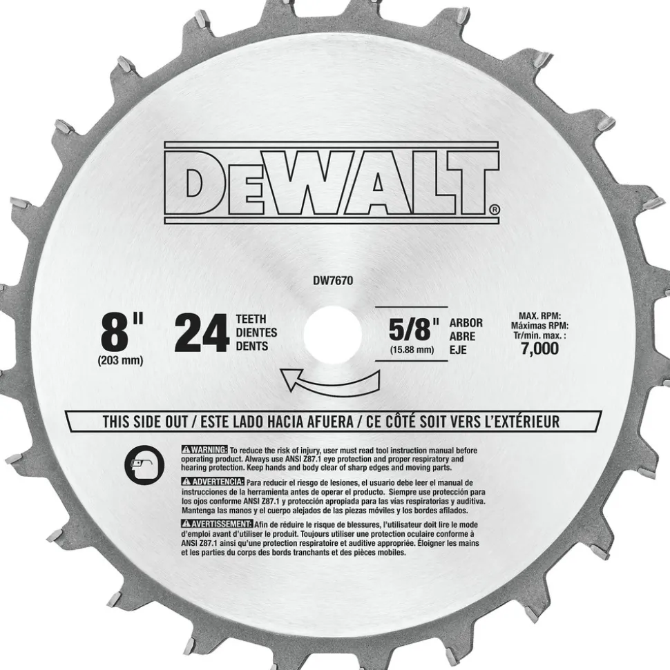 Dewalt 8 in. 24 Tooth Stacked Dado Set