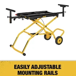 Dewalt 25 in. x 60 in. x 32.5 in. Heavy-Duty Rolling Miter Saw Stand - Yellow/Black