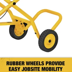 Dewalt 25 in. x 60 in. x 32.5 in. Heavy-Duty Rolling Miter Saw Stand - Yellow/Black