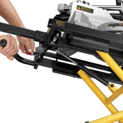 Dewalt 25 in. x 60 in. x 32.5 in. Heavy-Duty Rolling Miter Saw Stand - Yellow/Black