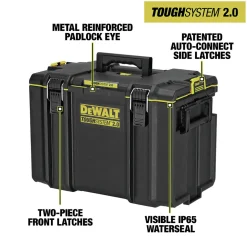 Dewalt 21-3/4 in. x 14-3/4 in. x 16-1/4 in. ToughSystem 2.0 Tool Box - X-Large, Black